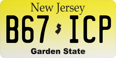 NJ license plate B67ICP