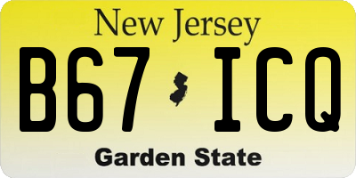 NJ license plate B67ICQ