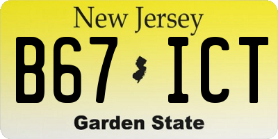 NJ license plate B67ICT