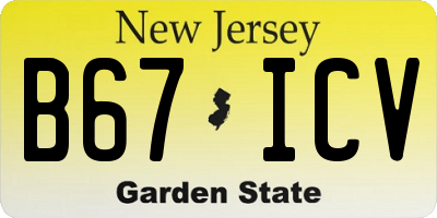 NJ license plate B67ICV
