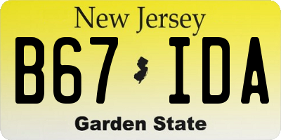 NJ license plate B67IDA