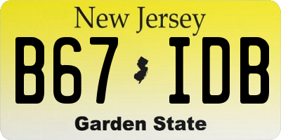 NJ license plate B67IDB