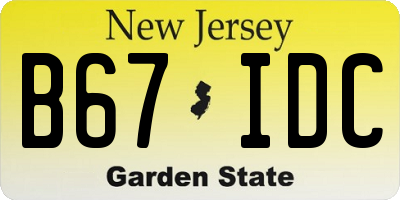 NJ license plate B67IDC