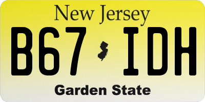 NJ license plate B67IDH