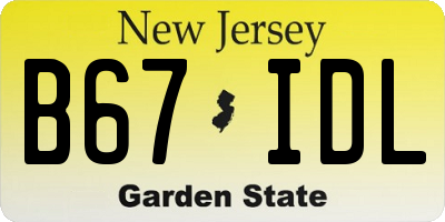 NJ license plate B67IDL