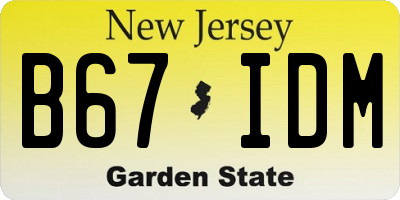 NJ license plate B67IDM