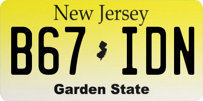 NJ license plate B67IDN