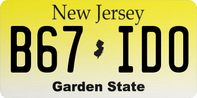 NJ license plate B67IDO