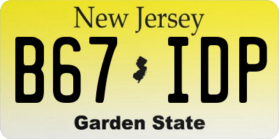 NJ license plate B67IDP