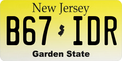 NJ license plate B67IDR