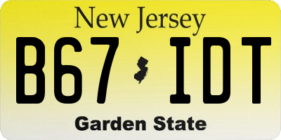 NJ license plate B67IDT