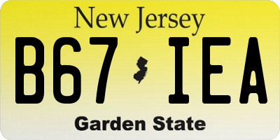NJ license plate B67IEA