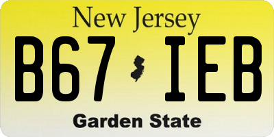 NJ license plate B67IEB