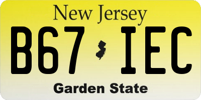 NJ license plate B67IEC