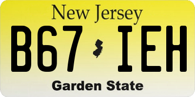 NJ license plate B67IEH