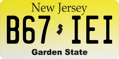 NJ license plate B67IEI