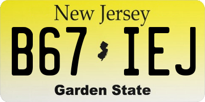 NJ license plate B67IEJ