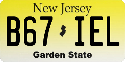 NJ license plate B67IEL