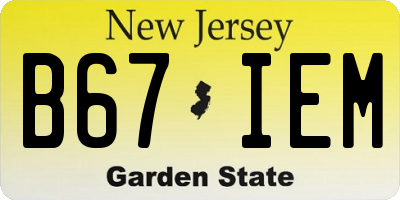 NJ license plate B67IEM