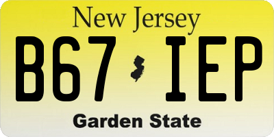 NJ license plate B67IEP