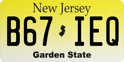 NJ license plate B67IEQ