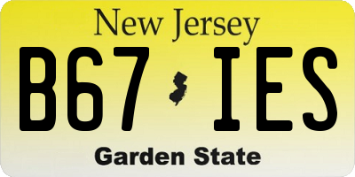 NJ license plate B67IES