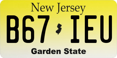 NJ license plate B67IEU