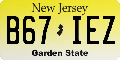 NJ license plate B67IEZ
