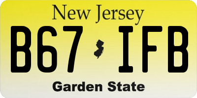 NJ license plate B67IFB