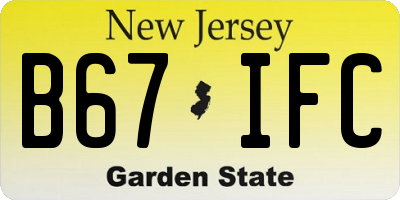 NJ license plate B67IFC