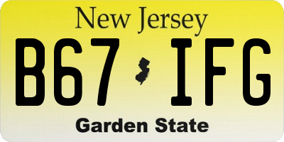 NJ license plate B67IFG