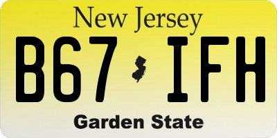 NJ license plate B67IFH