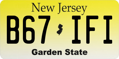 NJ license plate B67IFI