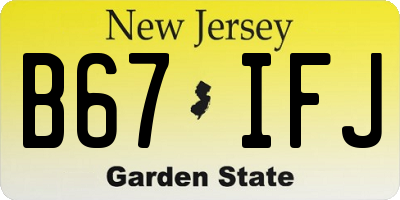 NJ license plate B67IFJ
