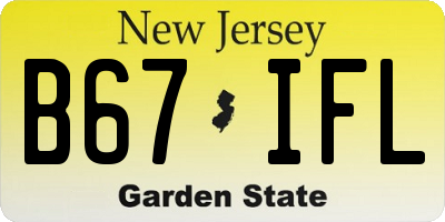 NJ license plate B67IFL