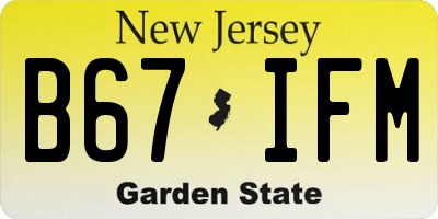 NJ license plate B67IFM