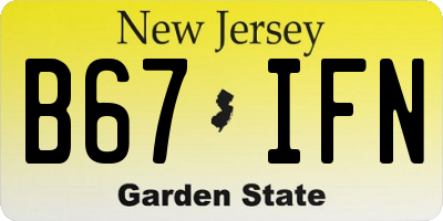 NJ license plate B67IFN