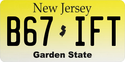 NJ license plate B67IFT