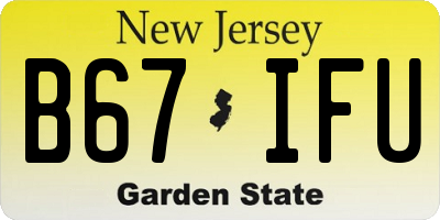 NJ license plate B67IFU