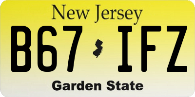 NJ license plate B67IFZ