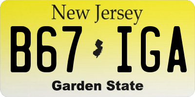 NJ license plate B67IGA