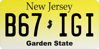 NJ license plate B67IGI