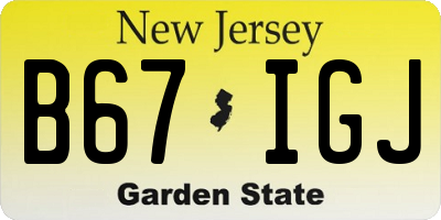NJ license plate B67IGJ