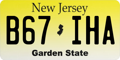NJ license plate B67IHA