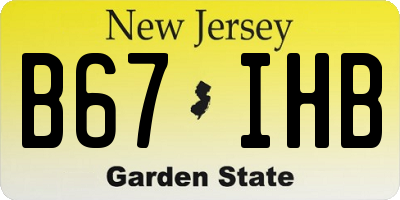 NJ license plate B67IHB