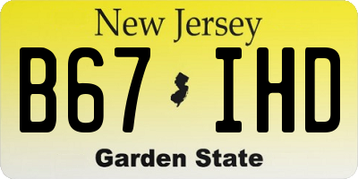 NJ license plate B67IHD