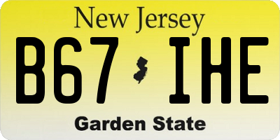 NJ license plate B67IHE