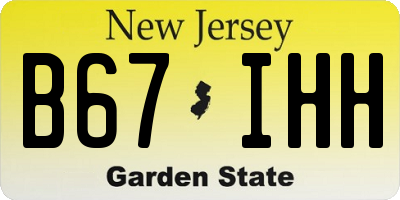 NJ license plate B67IHH
