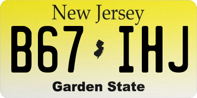 NJ license plate B67IHJ