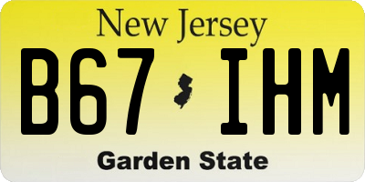 NJ license plate B67IHM